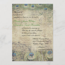 ヴィンテージピーコック結婚式招待状 招待状