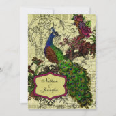 ヴィンテージピーコック結婚式招待状 招待状 (正面)