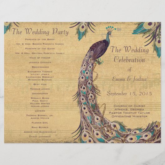 ヴィンテージピーコック茄子プログラムカバー (正面)