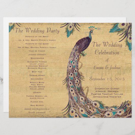 ヴィンテージピーコック茄子プログラムカバー (正面/裏面)