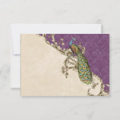 ヴィンテージピーコック&エッチングウェディングRSVPカード 出欠カード (裏面)