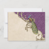 ヴィンテージピーコック&エッチングウェディングRSVPカード 出欠カード (裏面)