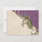 ヴィンテージピーコック&エッチングウェディングRSVPカード 出欠カード (裏面)