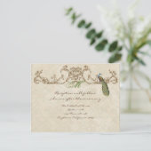 ヴィンテージピーコック&エッチングズ披露宴招待状 エンクロージャーカード (スタンド正面)