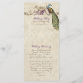 ヴィンテージピーコック&エッチングズ結婚式招待状 プログラム (裏面)