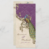 ヴィンテージピーコック&エッチングズ結婚式招待状 プログラム (正面/裏面)