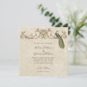 ヴィンテージピーコック&エッチングズ結婚式招待状 招待状 (スタンド正面)