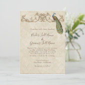 ヴィンテージピーコック&エッチングズ結婚式招待状 招待状 (スタンド正面)