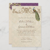 ヴィンテージピーコック&エッチングズ結婚式招待状 招待状 (正面/裏面)