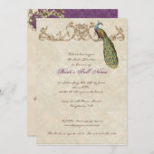 ヴィンテージピーコック&エッチングズ結婚式招待状 招待状 (正面/裏面)