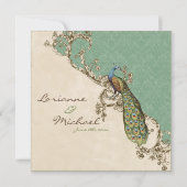 ヴィンテージピーコック&エッチングズ結婚式招待状 招待状 (裏面)