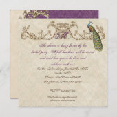 ヴィンテージピーコック&エッチングズ結婚式招待状 招待状 (正面/裏面)