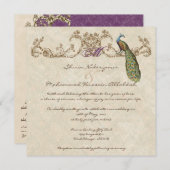 ヴィンテージピーコック&エッチングズ結婚式招待状 招待状 (正面/裏面)