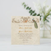 ヴィンテージピーコック&エッチング焼きオレンジ結婚ズ 招待状 (スタンド正面)