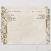 ヴィンテージピーコック&エッチング結婚式 プログラムインテリア (正面/裏面)