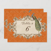 ヴィンテージピーコック&エッチング、テーブル番号カード ポストカード (正面/裏面)