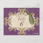 ヴィンテージピーコック&エッチング、テーブル番号カード ポストカード (裏面)