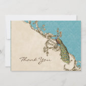 ヴィンテージピーコック&エッチンズサンキューノートカード ノートカード (裏面)