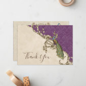 ヴィンテージピーコック&エッチンズサンキューノートカード ノートカード (正面/裏面インサイチュ)