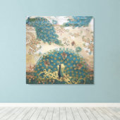 ヴィンテージピーコック – キャンバスプリント (インサイチュ (ウッドフロア))