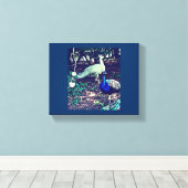 ヴィンテージピーコック キャンバスプリント (インサイチュ (ウッドフロア))