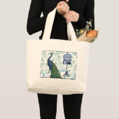 ヴィンテージピーコック&ケージ ラージトートバッグ (正面(商品))