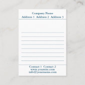 ヴィンテージピーコック – ビジネスカード (裏面)