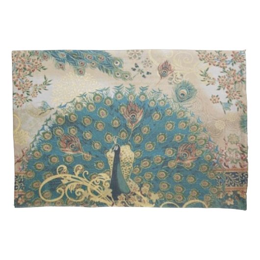 ヴィンテージピーコック – ピローケース (正面)