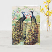 ヴィンテージピーコック – Happy Mother's Day カード (黄色い花)