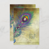 ヴィンテージピーコックRSVP 出欠カード (正面/裏面)