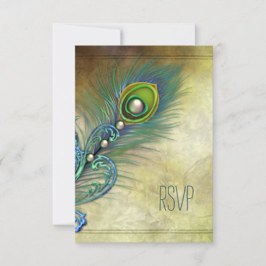 ヴィンテージピーコックRSVP 出欠カード (正面)