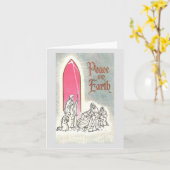 ヴィンテージピースオンアース出生クリスマスカード カード (黄色い花)