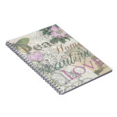 ヴィンテージピースホームビューティフルラブデザイナーコラージュ ノートブック (右側)