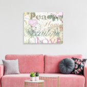 ヴィンテージピースホームビューティフルラブ キャンバスプリント (インサイチュ (リビング))