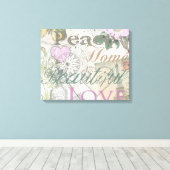 ヴィンテージピースホームビューティフルラブ キャンバスプリント (インサイチュ (ウッドフロア))