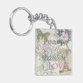 ヴィンテージピースホームビューティフルラブ キーホルダー (正面左)