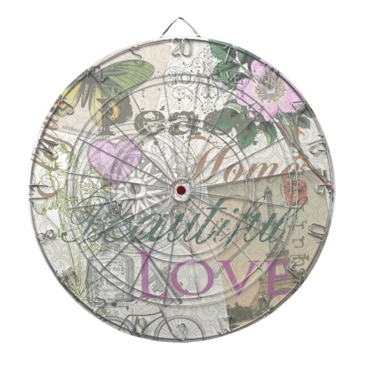 ヴィンテージピースホームビューティフルラブ ダーツボード (正面)