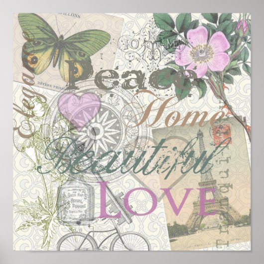 ヴィンテージピースホームビューティフルラブ ポスター (正面)