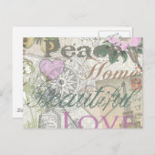 ヴィンテージピースホームビューティフルラブ ポストカード (正面/裏面)
