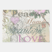 ヴィンテージピースホームビューティフルラブ ラッピングペーパーシート (正面)