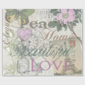 ヴィンテージピースホームビューティフルラブ ラッピングペーパー (フラット)