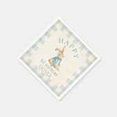 ヴィンテージピーターザラビットブルーギンガム1歳 スタンダードカクテルナプキン (角)