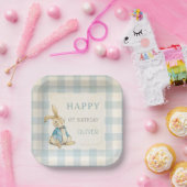 ヴィンテージピーターザラビットブルーギンガム1歳 ペーパープレート (パーティー)