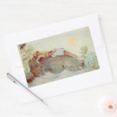 ヴィンテージピーターパンとウェンディ人魚と一緒に眠る 長方形シール (封筒)