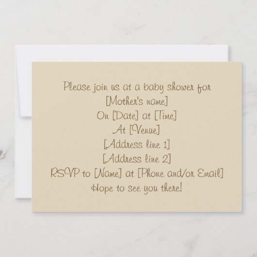 ヴィンテージピーターパンベイビーシャワー招待状 招待状 (裏面)