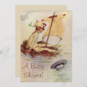 ヴィンテージピーターパンベイビーシャワー招待状 招待状 (正面/裏面)