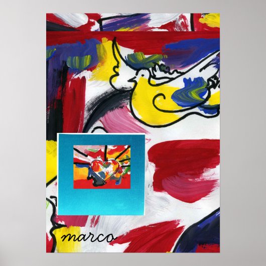 ヴィンテージピーターマックススタイル平和と愛のポスター ポスター (正面)