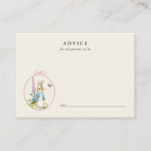 ヴィンテージピーターラビットアドバイスのためのベビーガール アドバイスカード (正面)