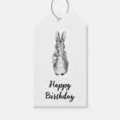 ヴィンテージピーターラビットビアトリックスポッターB&W子供用 ギフトタグ (正面)