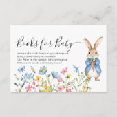 ヴィンテージピーター・ラビットフローラの赤ちゃんシャワー用ブック エンクロージャーカード (正面)